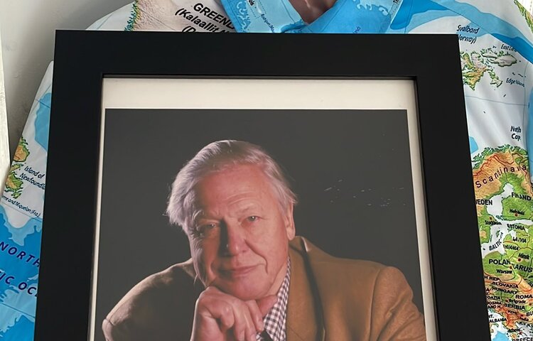 Image of Students gift teacher with personalised message from Sir David Attenborough